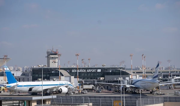 Two planes are parked at Ben Gurion International Airport near Tel Aviv, occupied Palestine, Monday September 2, 2024 (AP)