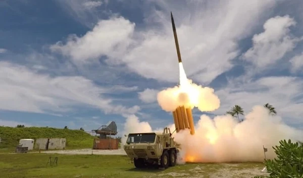 A THAAD interceptor is launched from the Reagan Test Site at Kwajalein Atoll in the Republic of the Marshall Islands in August 2019. ( US Missile Defense Agency)