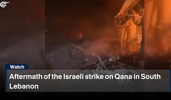 Aftermath of the Israeli strike on Qana in South Lebanon