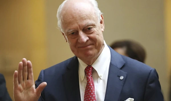 United Nations Special Envoy for Syria Staffan de Mistura attends a meeting at the European headquarters of the United Nations in Geneva, Switzerland, December 18, 2018. (AP)