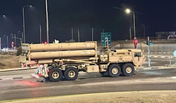 Undated photo of M1075 prime movers transporting THAAD missile launchers, part of the advanced air defense system designed to intercept ballistic missile threats. (@HalaJaber)