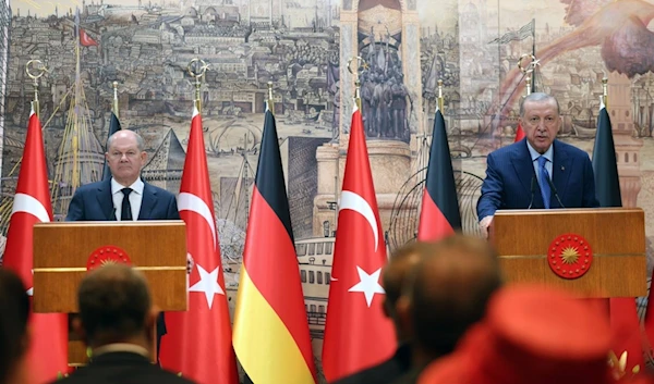 German Chancellor Olaf Scholz and his delegation were hosted by the Turkish Presidency on October 19, 2024, in Ankara, Turkey. (@RTErdogan)