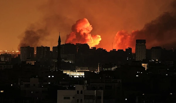 Israeli airstrike targets Gaza City, Palestine, Oct. 12, 2023. (AFP)