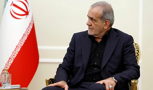 President of Iran Masoud Pezeshkian listens to Russian Prime Minister Mikhail Mishustin during their talks in Tehran, Iran, Monday, Sept. 30, 2024. (AP)