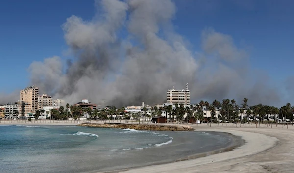 Smoke rises from buildings hit in Israeli airstrikes in Tyre, Lebanon, Wednesday, Oct. 23, 2024. (AP)