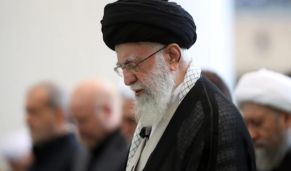 Supreme Leader Ayatollah Ali Khamenei leads Friday prayers at Imam Khomeini grand mosque, in Tehran, Iran, Friday, Oct. 4, 2024. (Office of the Iranian Supreme Leader via AP)