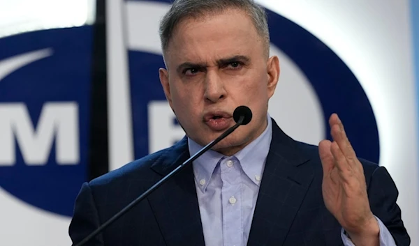 Attorney General Tarek William Saab speaks during a press conference in Caracas, Venezuela, Wednesday, Sept. 18 2024. (AP Photo/Ariana Cubillos)