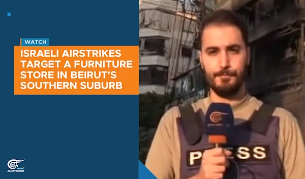 Israeli airstrikes target a furniture store in Beirut's Southern Suburb