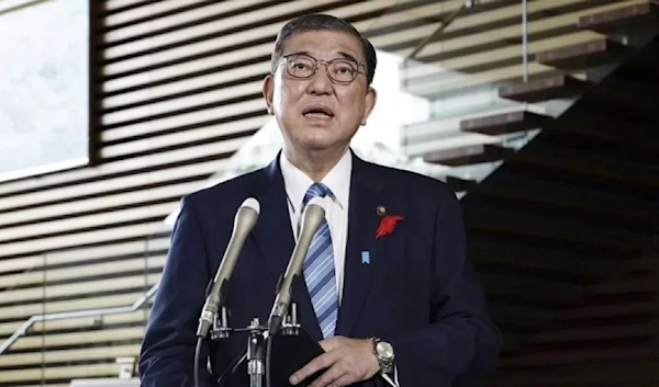 Japanese Prime Minister Shigeru Ishiba speaks in Tokyo on October 7. (AP)