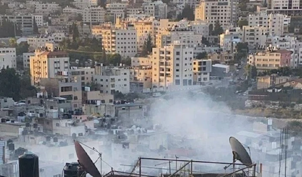 IOF drop smoke bombs in Ain Camp in Nablus, October 29, 2024 (Social Media)