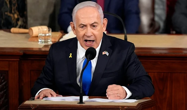 Israeli Prime Minister Benjamin Netanyahu speaks to a joint meeting of Congress at the Capitol in Washington, July 24, 2024. (AP Photo/Julia Nikhinson, File)