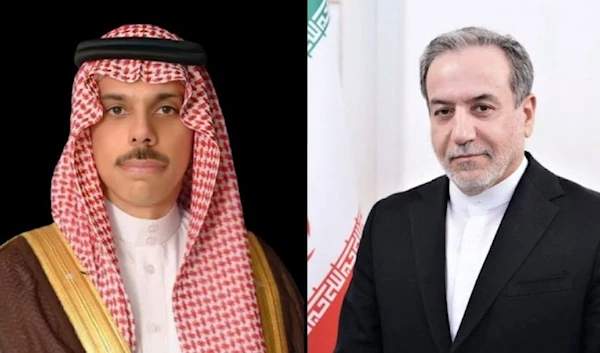 A collage of Saudi Arabian foreign minister, Faisal bin Farhat, and Iranian foreign minister Abbas Araghchi (Abbas Araghchi's Telegram Channel)