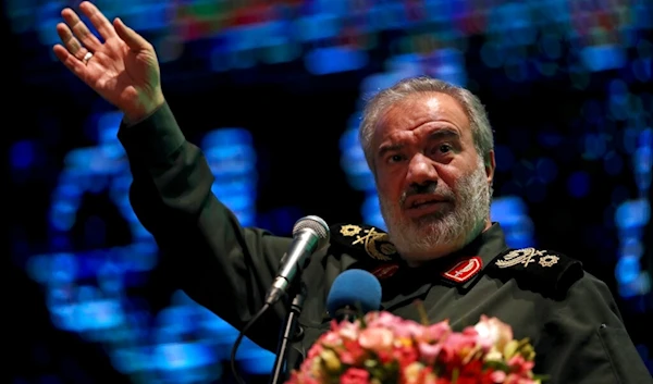 Deputy commander of Iran's Islamic Revolution Guard Corps Gen. Ali Fadavi addresses female members of the Basij paramilitary force in Tehran, Iran, Sunday, November 24, 2019 (AP)