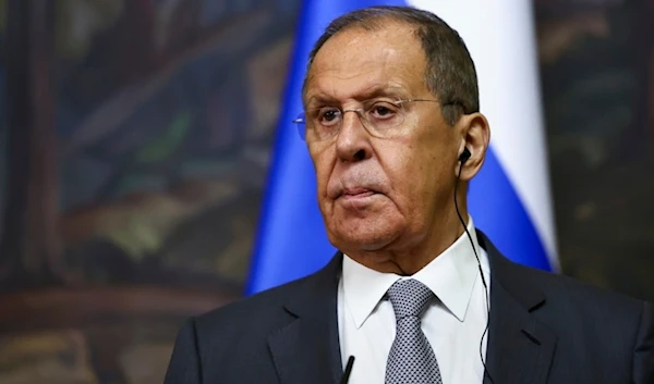 Russian Foreign Minister Sergey Lavrov speaks during joint press conference following the talks with Senegalese Foreign Minister Yassine Fall in Moscow, Russia, Thursday, Aug. 29, 2024. (AP)