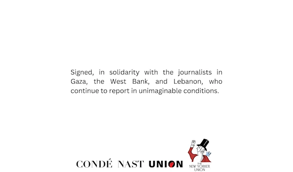 Screengrab of a joint statement issued by Condé Nast and the New Yorker unions. (Social media)