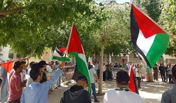 Scenes from a pro-Palestine protest held in Morocco on October 5, 2024 (Social media)