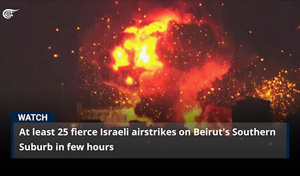 At least 25 fierce Israeli airstrikes on Beirut's Southern Suburb in few hours