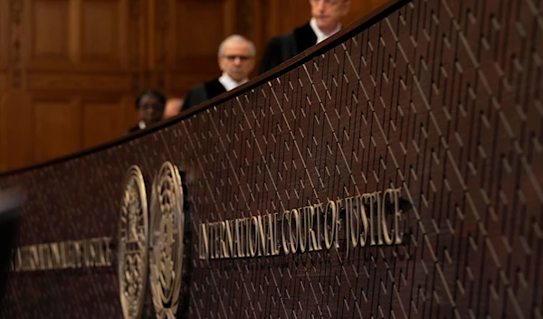 Judges arrive at the United Nations' highest court to open historic hearings in The Hague, Netherlands, on February 19, 2024.