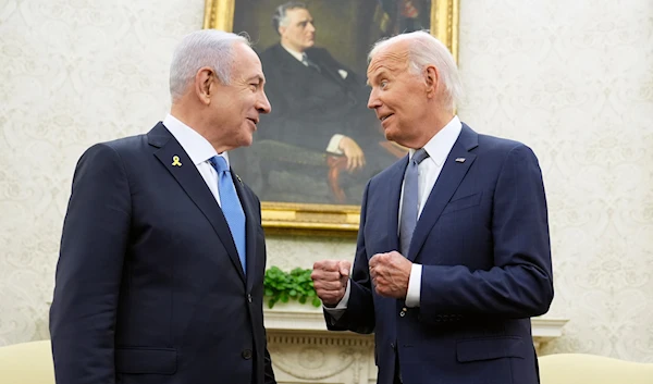 President Joe Biden meets with Israeli Prime Minister Benjamin Netanyahu in the Oval Office of the White House in Washington, Thursday, July 25, 2024. (AP)