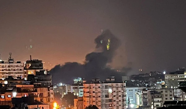 Smoke rises after an Israeli airstrike targets an unclear location in Beirut's Southern Suburb, November 1, 2024 (Social Media)