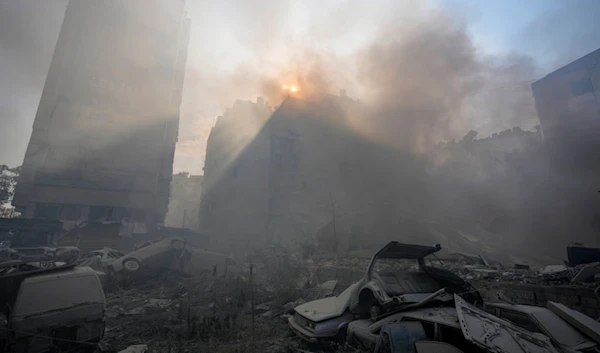 Smoke rises from the site of an Israeli airstrike in the Southern Suburb of Beirut, Lebanon, Friday, November 1, 2024 (AP)