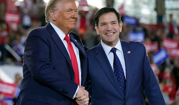 FILE - Republican presidential nominee former President Donald Trump greets Sen. Marco Rubio, R-Fla., during a campaign rally at J.S. Dorton Arena, Nov. 4, 2024, in Raleigh, N.C. (AP)