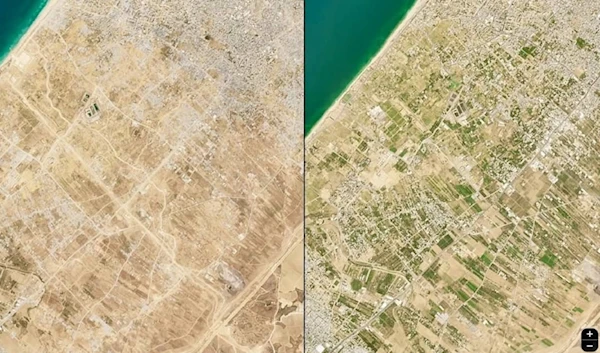 Satellite images show extensive destruction caused by Israeli forces in Gaza’s Netzarim corridor, which divides the strip into northern and southern sections. (@PalHighlight)