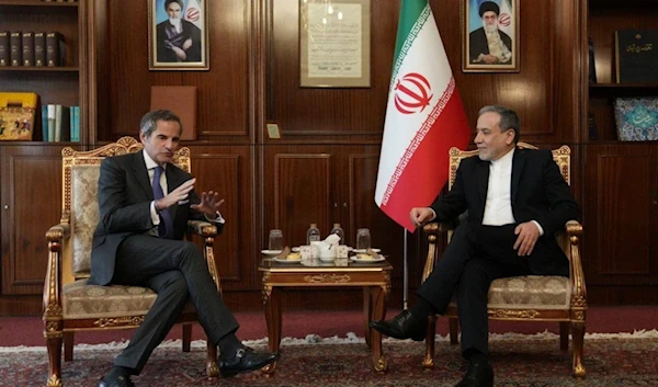 Iran's Foreign Minister, Abbas Araghchi, during meeting with International Atomic Energy Agency (IAEA) Director General Rafael Grossi (@araghchi. X)