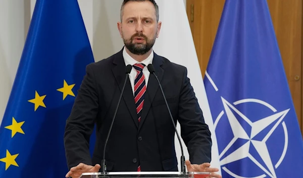 Poland's Defense Minister Wladyslaw Kosiniak-Kamysz speaks about a program of strengthening the defense of NATO'S eastern flank in Warsaw, Poland, Monday, May, 27, 2024. (AP)