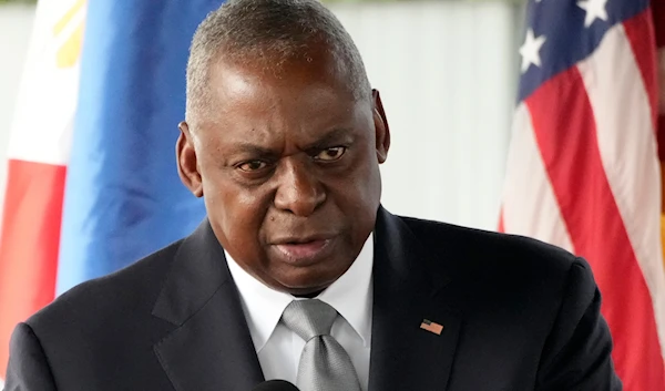 U.S. Defense Secretary Lloyd Austin delivers a speech during a groundbreaking ceremony for the Combined Coordination Center at Camp Aguinaldo military headquarters in Quezon City, Philippines Monday, Nov. 18, 2024.