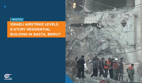 Israeli airstrike levels 8-story residential building in Basta, Beirut