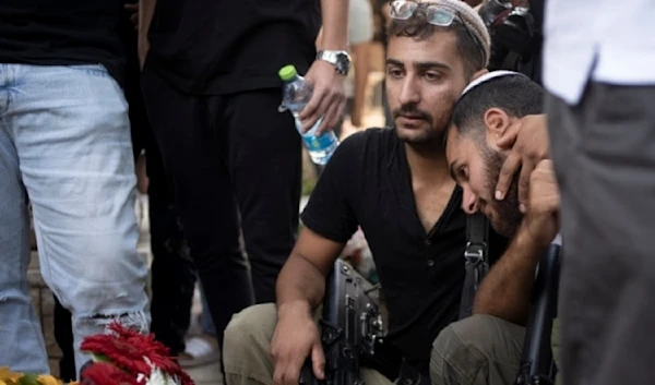 Soldiers during a funeral of a soldier killed in Lebanon, occupied Palestine, Friday, October 18, 2024. (AP)