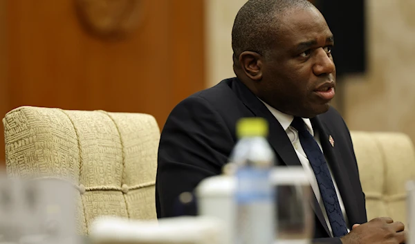 Britain's Foreign Secretary David Lammy attends a meeting with Chinese Foreign Minister Wang Yi at the Diaoyutai State Guesthouse in Beijing, China, on October 18, 2024. (AP)