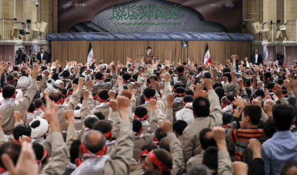 On the occasion of Basij Week, the Leader of the Islamic Revolution met with thousands of the members of the Basij in the Imam Khomeini Hussainiyah on Monday morning, November 25, 2024.(@Khamenei_m)