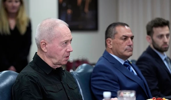 Israeli Security Minister Yoav Gallant, left, speaks during his meeting with Defense Secretary Lloyd Austin at the Pentagon in Washington, Tuesday, June 25, 2024 (AP)