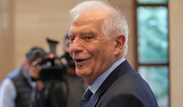 European Union foreign policy chief Josep Borrell gestures as he arrives for his meeting with Lebanese Parliament speaker Nabih Berri, in Beirut, Lebanon, on November 24, 2024. (AP)