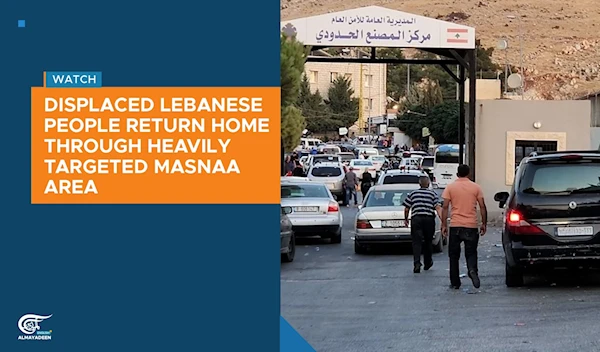 Displaced Lebanese people return home through heavily targeted Masnaa area