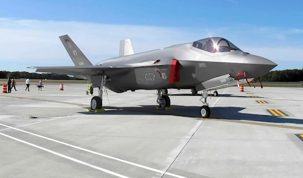 An F-35 fighter jet arrives at the Vermont Air National Guard base in South Burlington, Vt., Sept. 19, 2019. (AP)