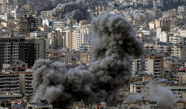 Smoke rises following an Israeli airstrike on Dahiyeh, in Beirut, Lebanon, on November 25, 2024. (AP)