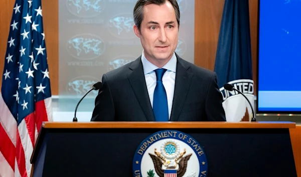 State Department spokesperson Matthew Miller during a news briefing at the State Department on Tuesday, July 18, 2023, in Washington. (AP)