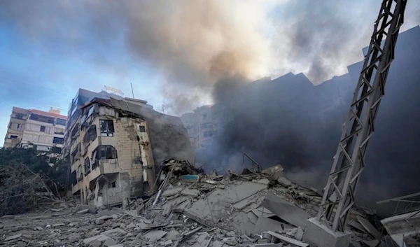 Smoke rises from the site of an Israeli occupation airstrike in the Southern Suburb, Beirut, Lebanon, Thursday, October 3, 2024. (AP)