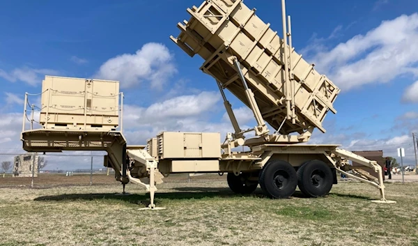 A Patriot missile mobile launcher is displayed outside the Fort Sill Army Post near Lawton, Okla., on March 21, 2023. (AP)