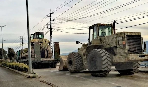 Bulldozers of the Lebanese Army prepare to enter the town of Khiam, southern Lebanon, on 11 December 2024. (Social media)