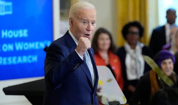 President Joe Biden speaks at the White House Conference on Women's Health Research from the East Room of the White House in Washington, Wednesday, Dec. 11, 2024. (AP Photo/Susan Walsh)