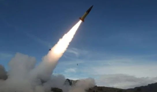 An American ATACMS (Army TACtical Missile System) ground-to-ground ballistic missile is fired in the New Mexico desert. (AFP)