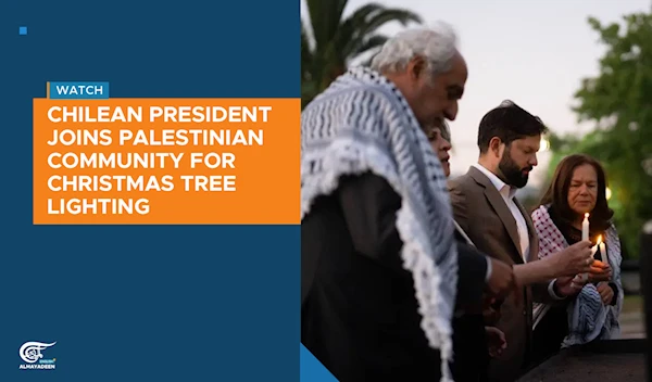 Chilean President joins Palestinian community for Christmas tree lighting