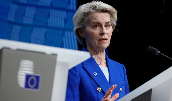 European Commission President Ursula von der Leyen addresses a media conference at the end of an EU summit in Brussels, on December 19, 2024. (AP)