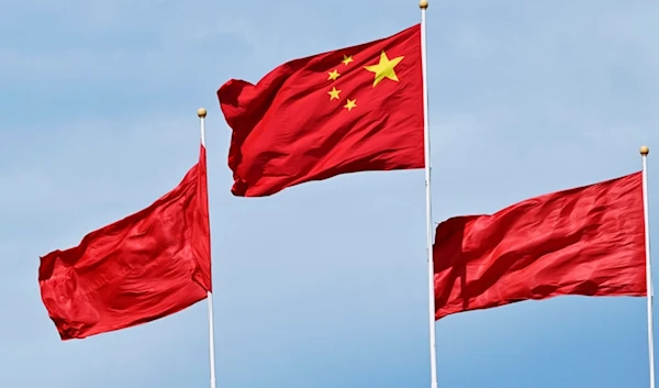 China's national flags flutter during the Forum on China-Africa Cooperation (FOCAC) summit at the Great Hall of the People in Beijing, Thursday, Sept. 5, 2024. (AP)