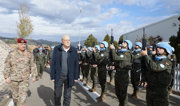 Caretaker Prime Minister of Lebanon, Najib Mikati, tours Lebanese Army positions in the south of the country on December 23, 2024. (Social media)