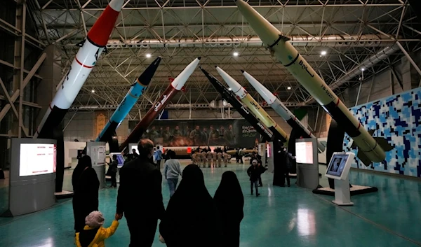 People visit National Aerospace Park of the Revolution Guard, showing the guard's aerospace achievements, just outside Tehran, Iran, Friday, Nov. 15, 2024. (AP)